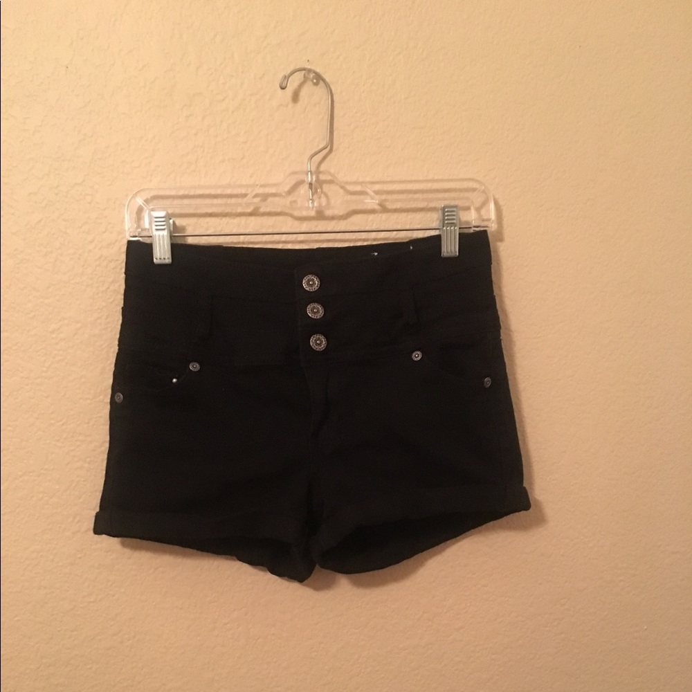 black high waisted shorts