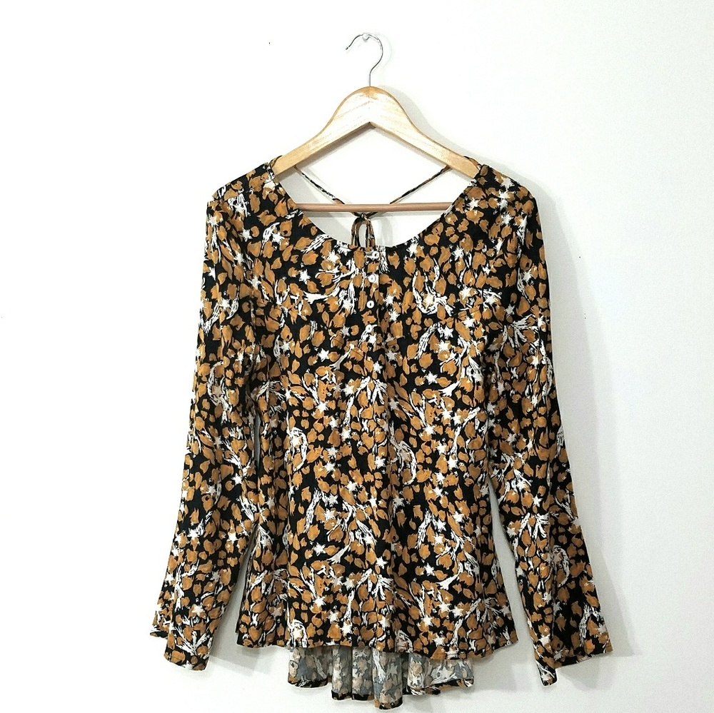 Somedays Lovin • Orange Floral Boho Festival Top