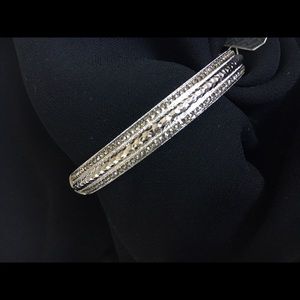 Nadri Pave Crystal Silver Bangle Bracelet