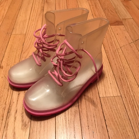 clear and pink combat boots - Picture 2 of 6