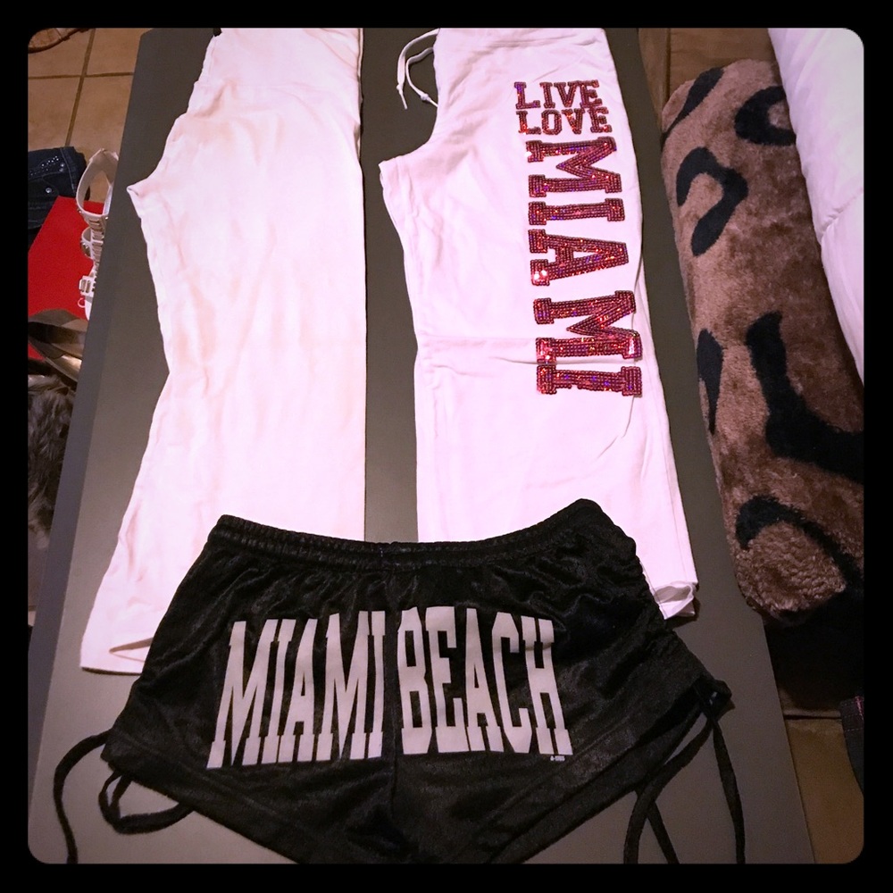 Bundle of two sweatpants and one Miami Beach short