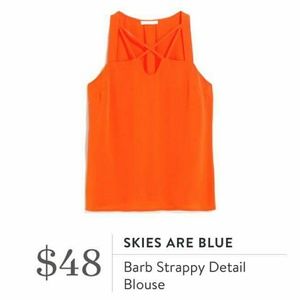 Skies are Blue Barb Strappy Detail Blouse