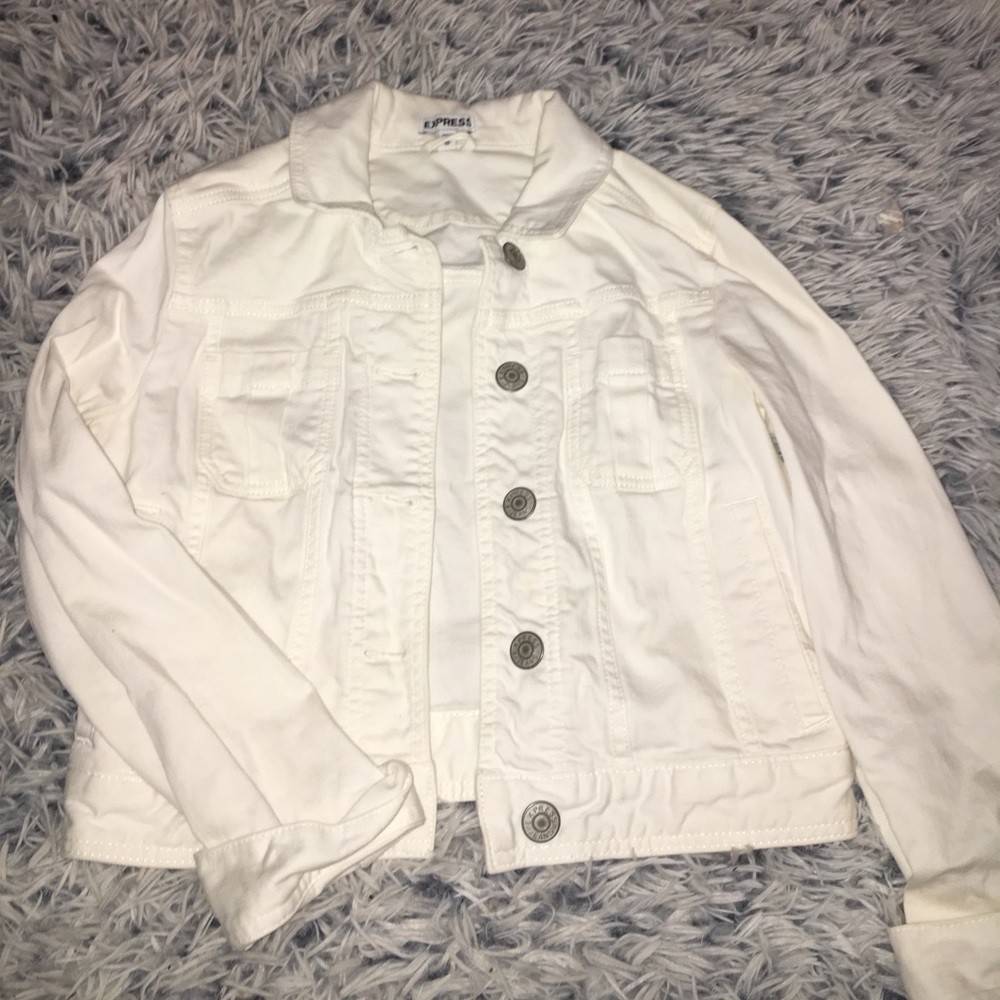Express white denim jacket