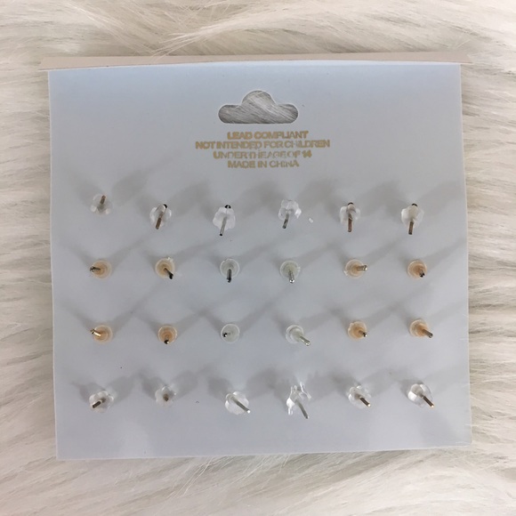 🏷 New silver & gold rhinestone earrings - Picture 3 of 5