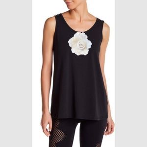 Rowley Love Kit Black Printed Flower Tank NWT