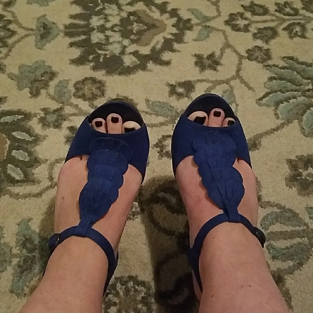 Candie's Blue Suede Heels