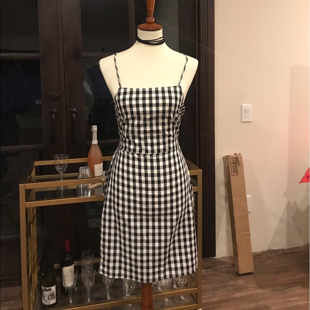 Check Mate lace up dress