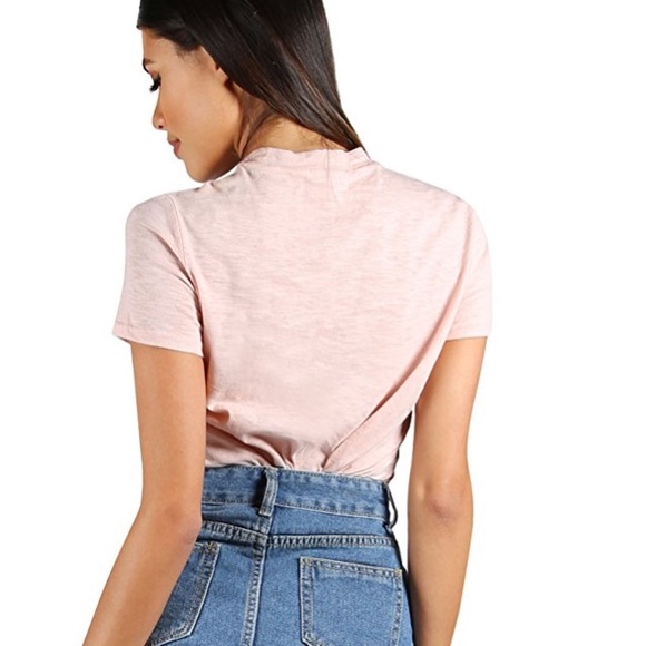 Cutout Choker Top Short Sleeve Tee - Picture 2 of 6