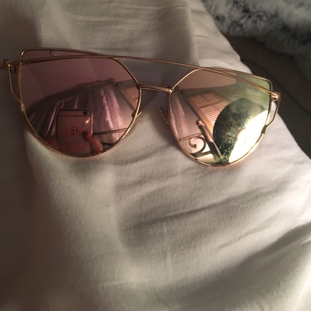 Pink and rose gold sunglasses