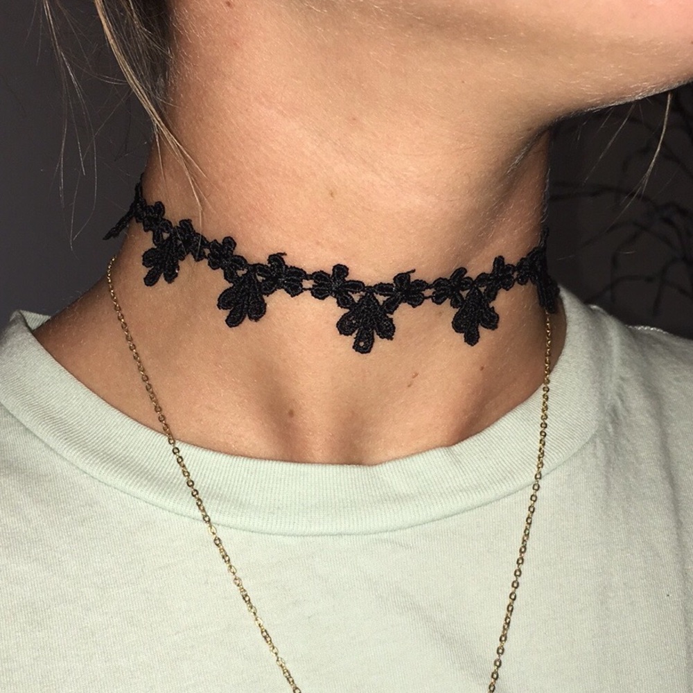 Black Intricate Choker (handmade)