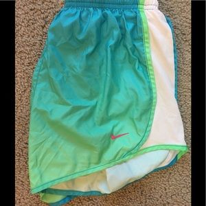 Nike Dry Tempo Ombré blue and green running shorts