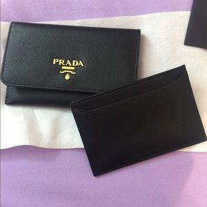 SOLD！NEW IN BOX Prada wallet/Card holder Black