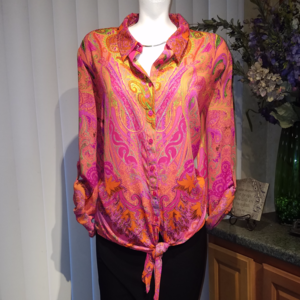 Peter Nygard BRIGHT Sheer blouse 1X