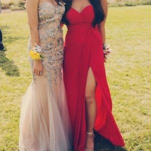 Faviana Red Sweetheart Strapless Prom Dress