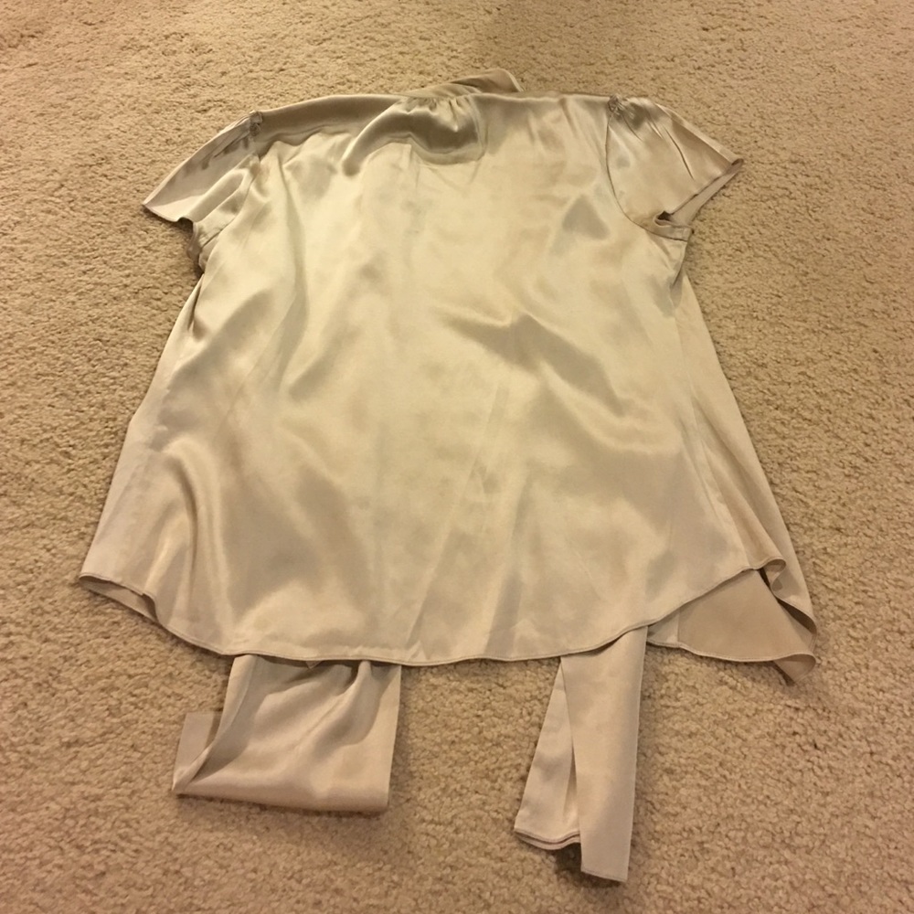 Silk cap-sleeved button down