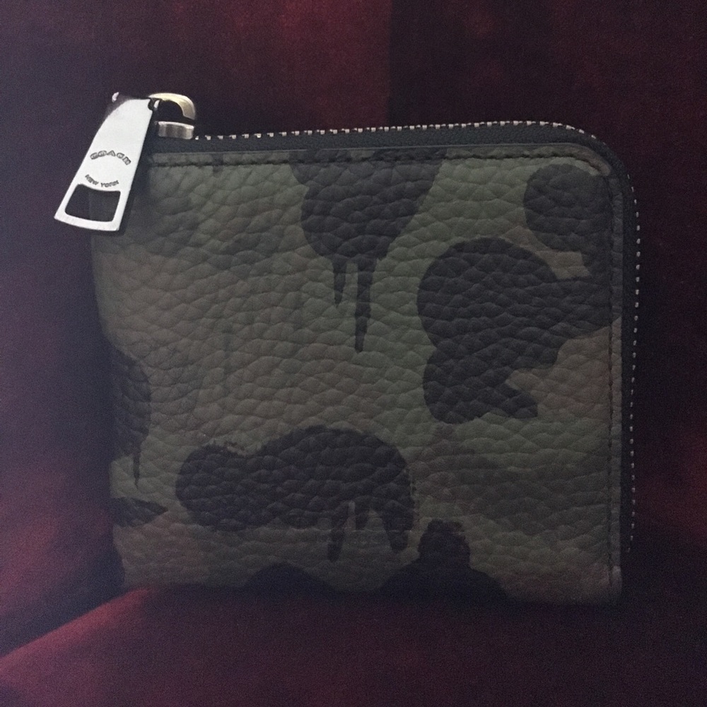 Coach zip wallet in wild beast camo print