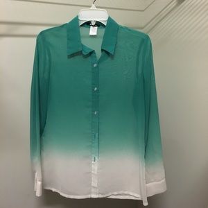 Green ombré sheer top