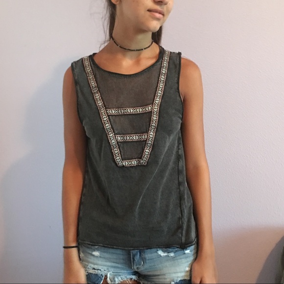 Ecote Urban Outfitters black & ethnic tank EUC - Picture 3 of 8