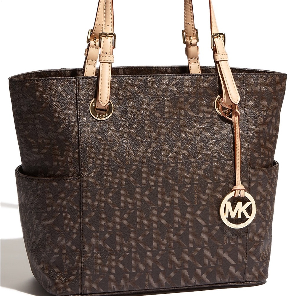 Michael Kors Jet Set Logo Tote (Brown)