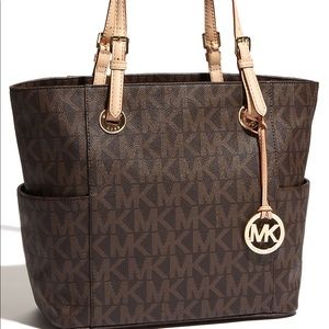Michael Kors Jet Set Logo Tote (Brown)