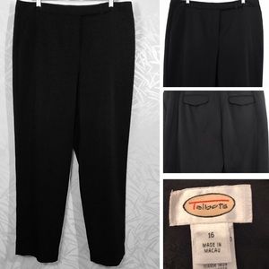 Talbots Black Stretch Cotton Pants Sz 16
