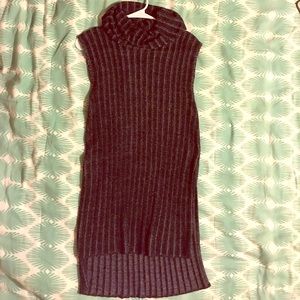 Black Turtleneck Tank-top