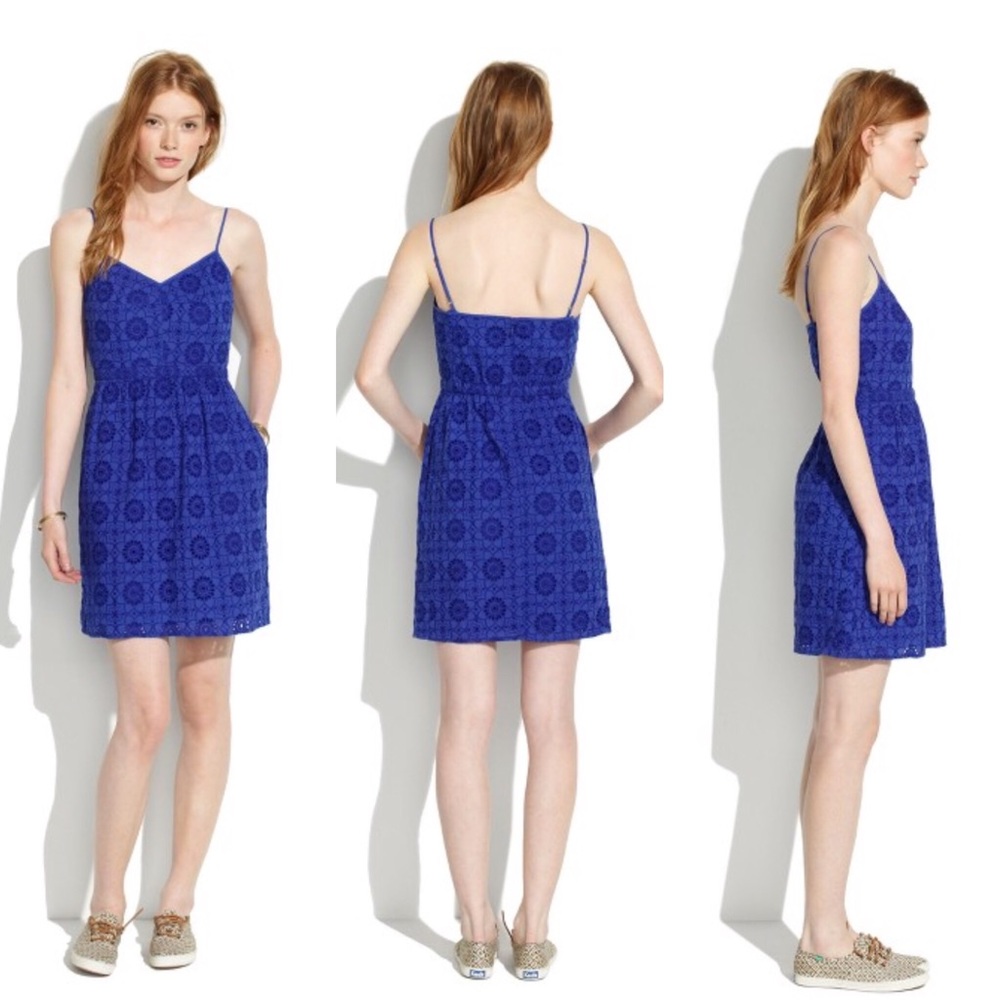 MADEWELL - cami dress in eyelet sunflower 8 WHITE