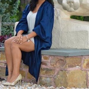 Navy Johnstens Graduation Cap and Gown