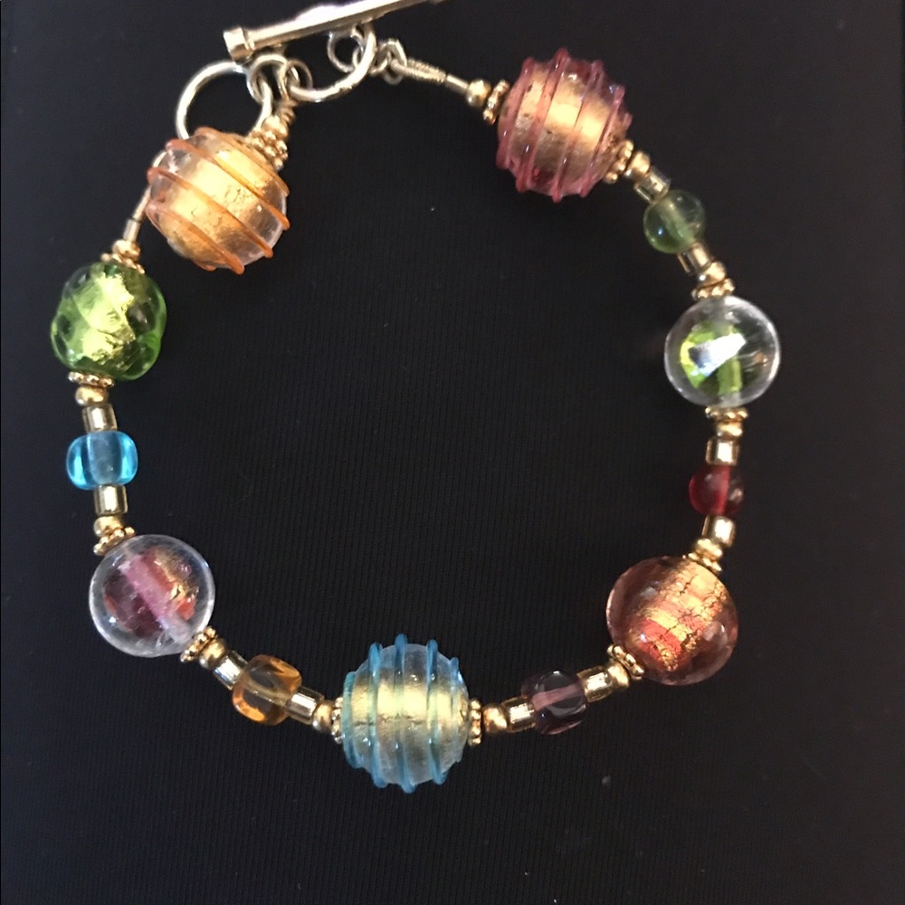 Beaded stone bracelet