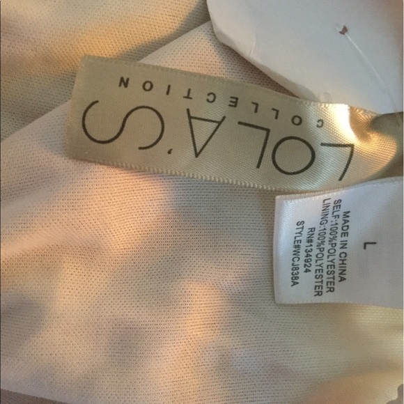 Pink and cream ruffle semi sheer dress with slip - Picture 5 of 6