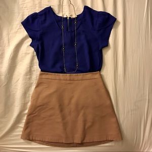 NWOT Express tan A-line skirt with POCKETS!