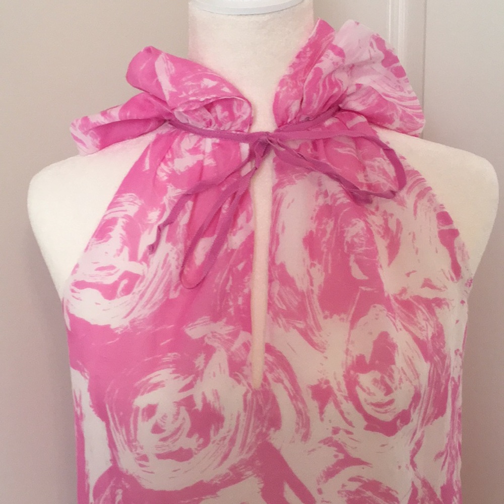 Ann Taylor Loft Sleeveless Ruffle Collar Tie Top - Picture 5 of 8