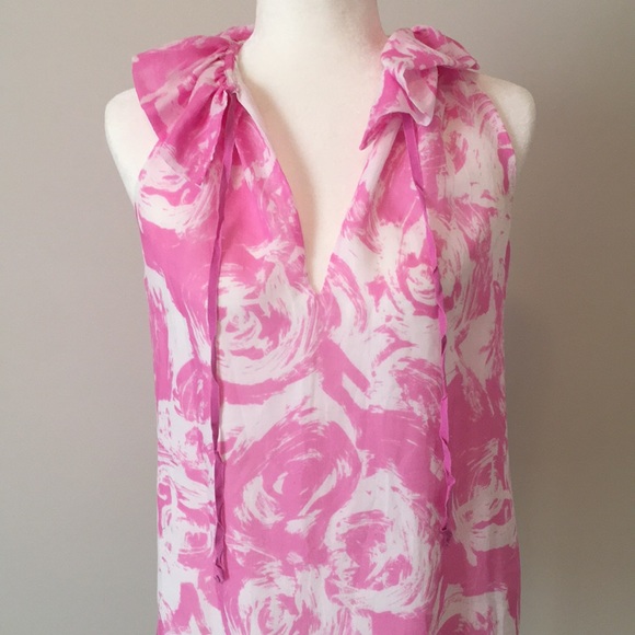 Ann Taylor Loft Sleeveless Ruffle Collar Tie Top - Picture 4 of 8