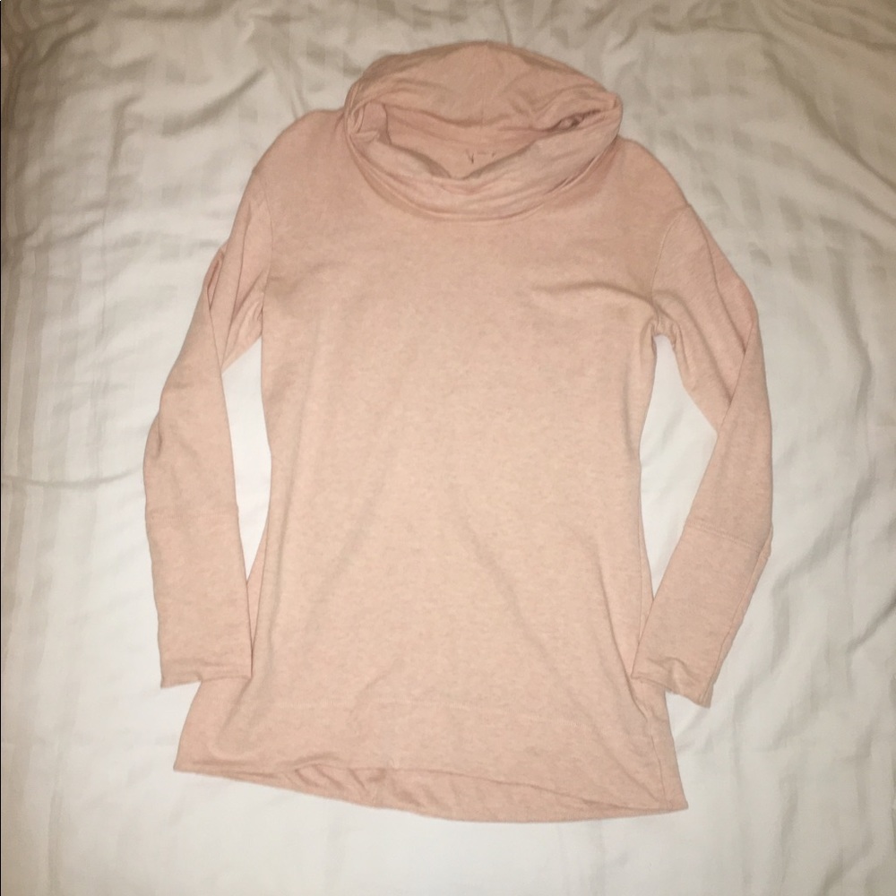 Light pink cowl neck long sleeve