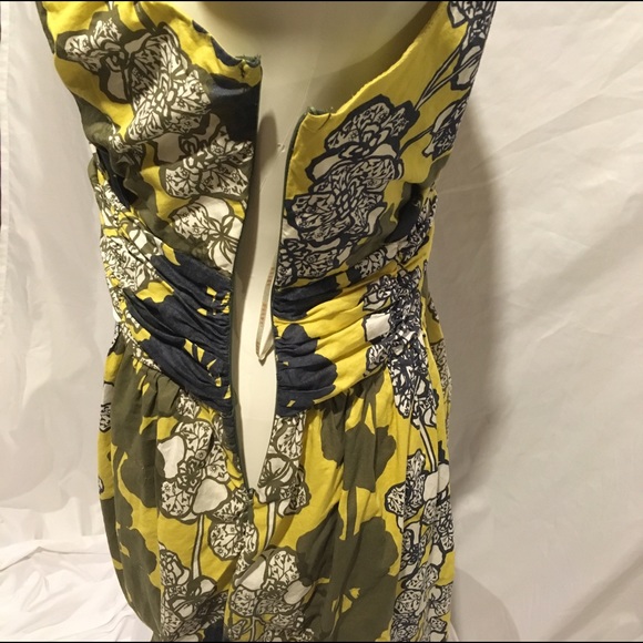 Aryeh Cross-Over Yellow Green Sundress size Large - Picture 7 of 8