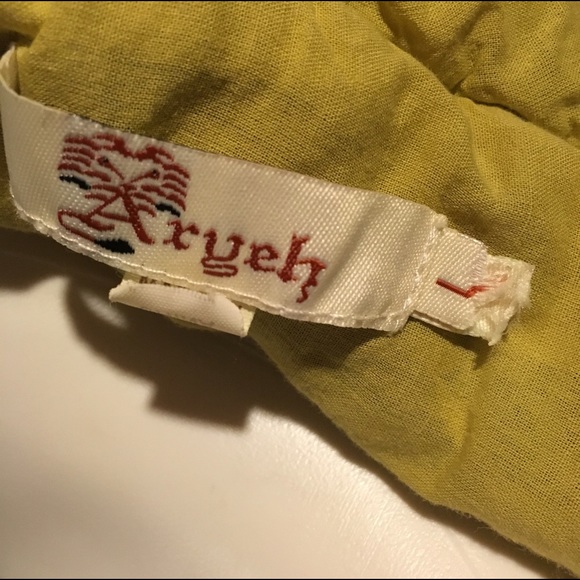 Aryeh Cross-Over Yellow Green Sundress size Large - Picture 8 of 8