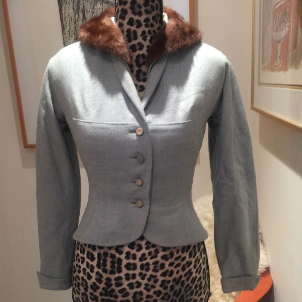 Vintage wool and mink jacket