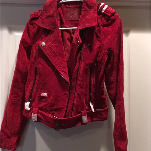 blank nyc red suede jacket