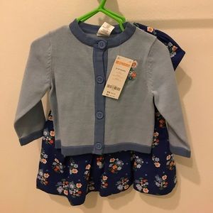 Beautiful blue floral cardigan and matching dress