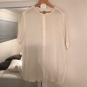 Asos Viscose Short Sleeve collarless button up