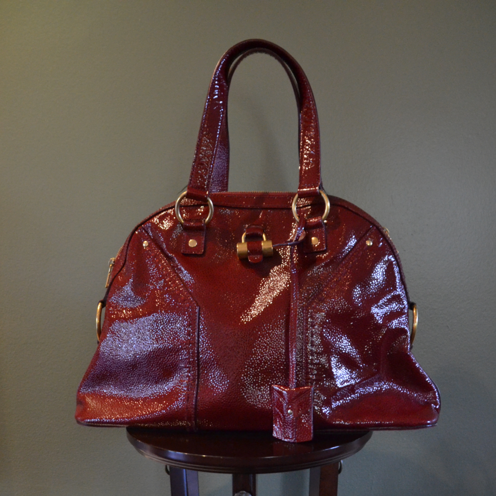 Yves Saint Laurent Red Pebbled Leather Bag