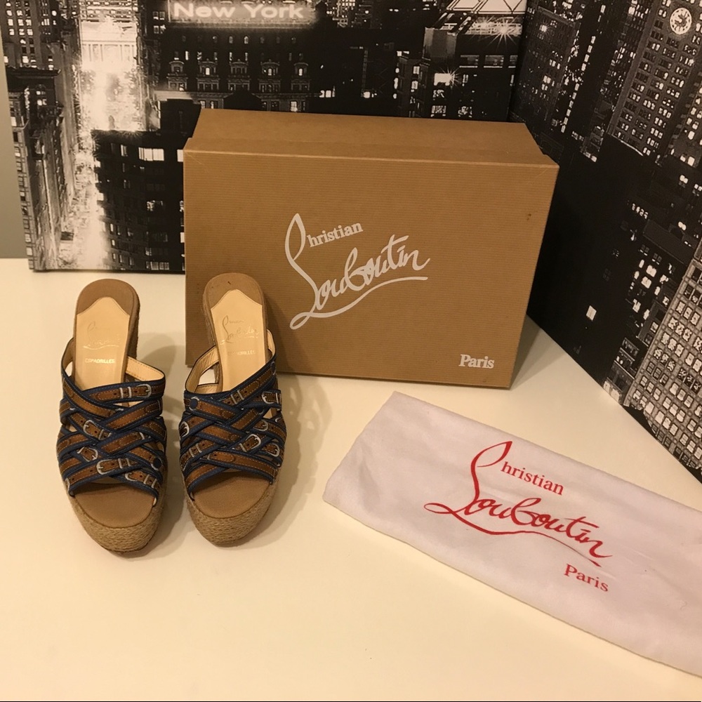 Christian Louboutin Crepon 100 Ribbon Wedge