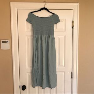 ZARA light blue off the shoulder dress