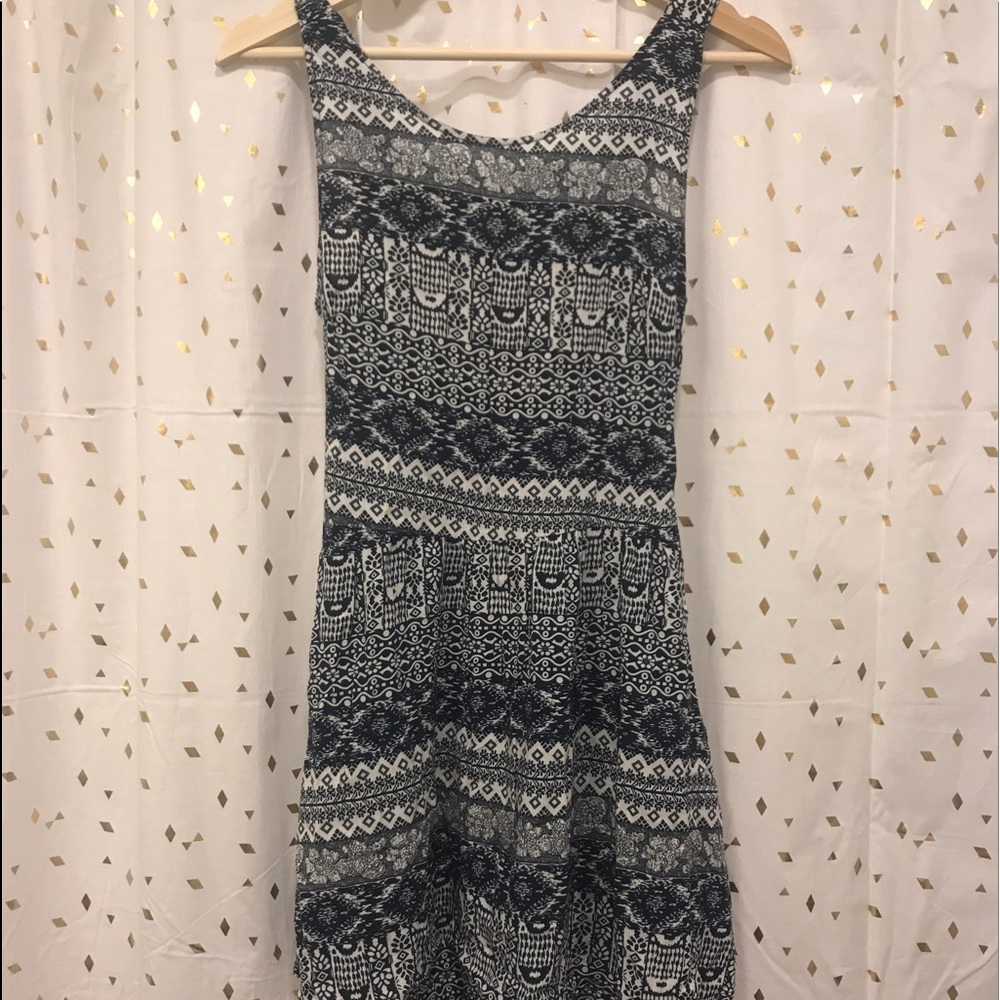 Blue and white dress