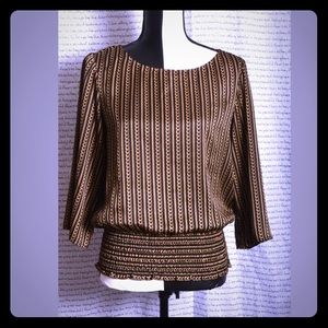 Michael Kors Long Sleeve Cinched Bottom Blouse
