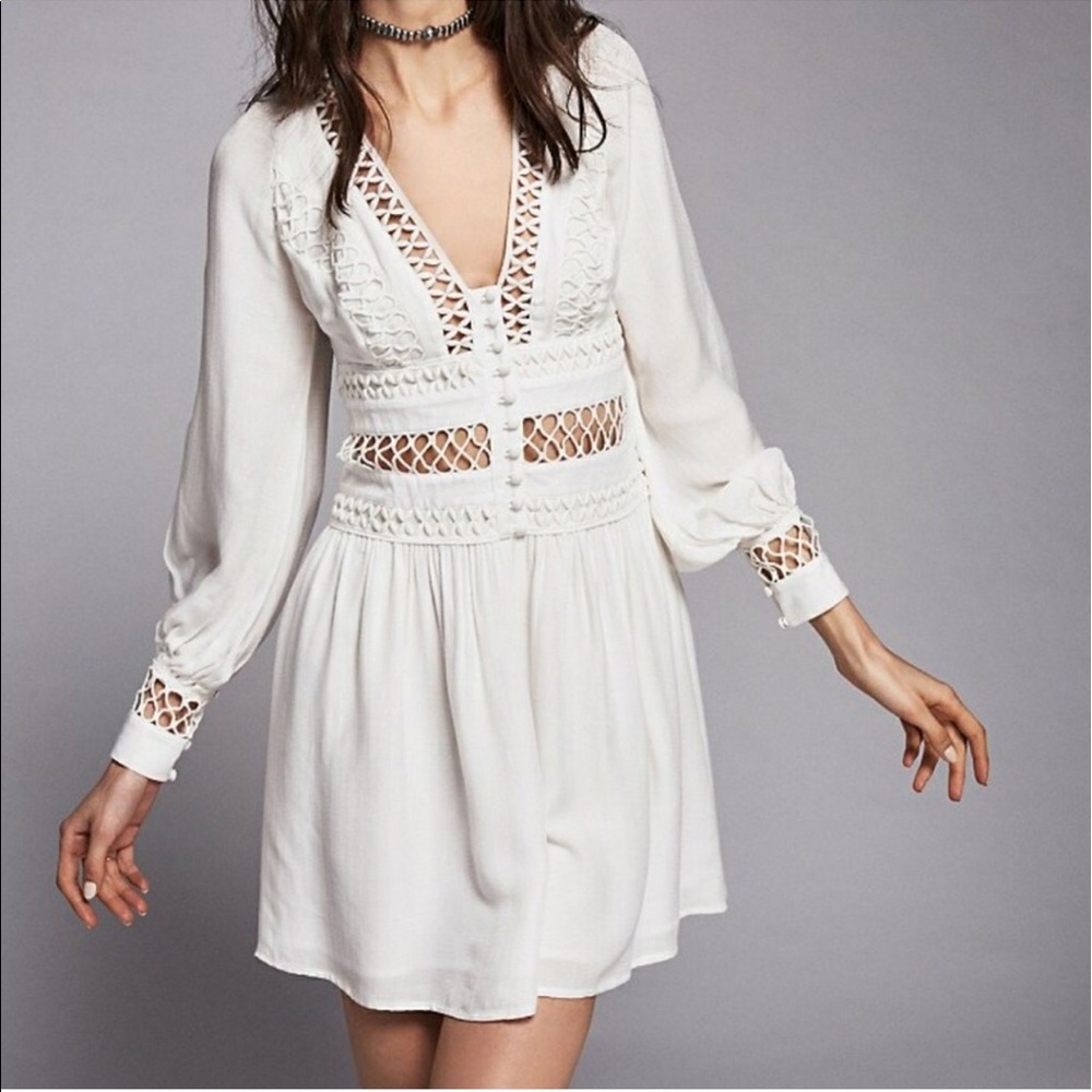 Free people short ivory white dress