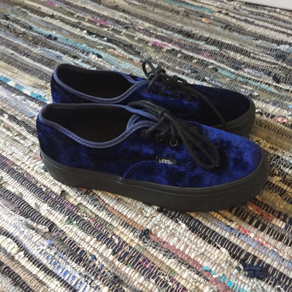 Vans Shoes - Blue Velvet Platform Vans