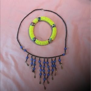 AUTHENTIC AFRICAN HANDMADE NECKLACE & BRACELET