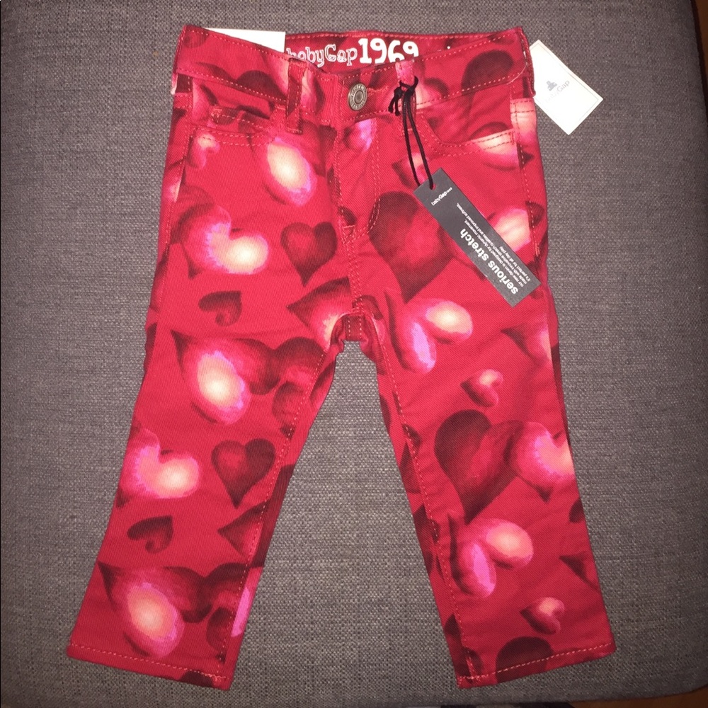 New Baby Gap Mini Skinny "Hearts" Denim