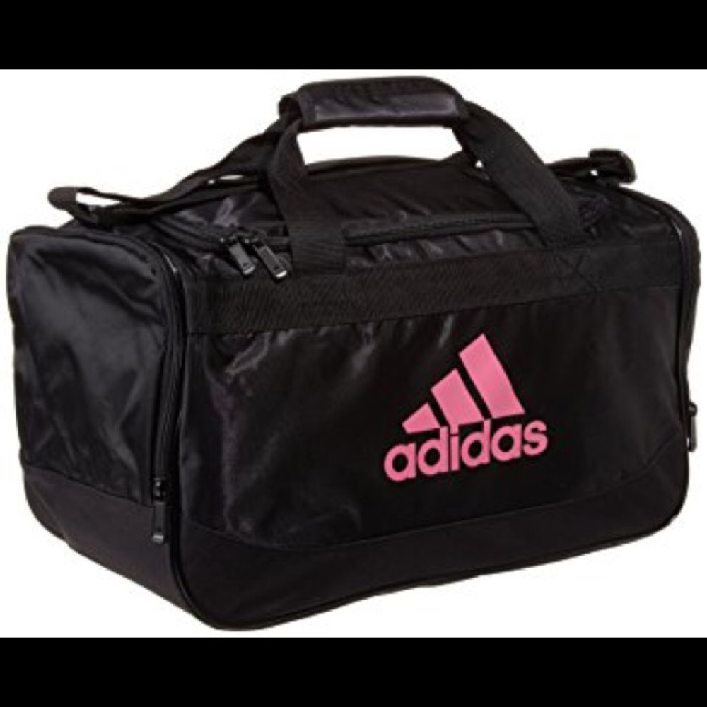 Black and Pink Adidas Defender Small Duffle Bag